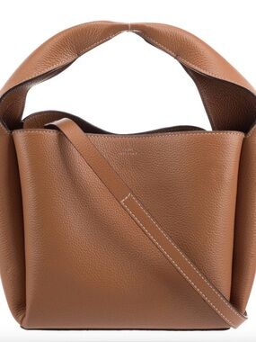 Toteme Bucket Bag - brown pebbled leather